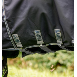 Manta para caballo Horseware Rambo® Optimo Turnout 0g 1000D Marino / tormenta / gris plateado Azul marino