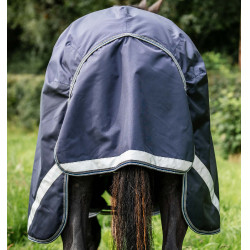 Manta para caballo Horseware Rambo® Optimo Turnout 0g 1000D Marino / tormenta / gris plateado Azul marino