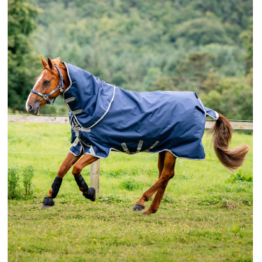 Horseware Amigo® Bravo 12 Plus 400g 1200D Manta Marino / gris titanio / plata Horseware Amigo® Bravo 12 Plus 400g 1200D Manta Marino / gris titanio / plata