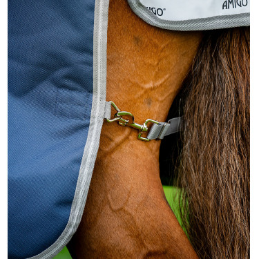 Horseware Amigo® Bravo 12 Plus 400g 1200D Manta Marino / gris titanio / plata Horseware Amigo® Bravo 12 Plus 400g 1200D Manta Marino / gris titanio / plata
