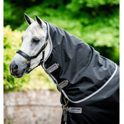 Manta para caballo Horseware Amigo® Bravo 12 Plus 250g 1200D Negro / gris titanio / plata