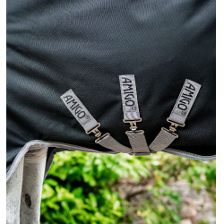 Manta para caballo Horseware Amigo® Bravo 12 Plus 250g 1200D Negro / gris titanio / plata