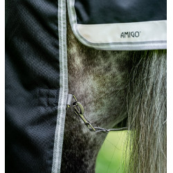 Manta para caballo Horseware Amigo® Bravo 12 Plus 250g 1200D Negro / gris titanio / plata