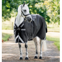 Manta Horseware Rambo 1680D Turnout 0g Negro / tormenta / gris plateado
