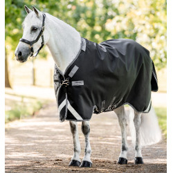 Manta Horseware Rambo 1680D Turnout 100g Negro / tormenta / gris plateado