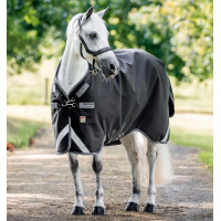Manta Horseware Rambo 1680D Turnout 250g VL Negro / tormenta / gris plateado