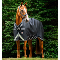 Manta Horseware Rambo 1680D Turnout 450g VL Negro / tormenta / gris plateado