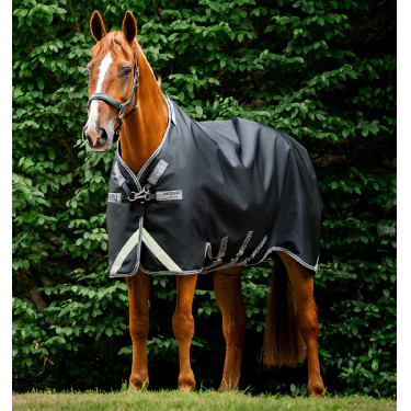 Manta Horseware Rambo 1680D Turnout 50g Negro / tormenta / gris plateado