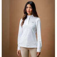 Polo de concurso Horseware AA Elena de manga larga Blanco