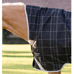 Cobertura Horseware Rhino Wug Poney Turnout 0g Negro / cuadros blanco gris
