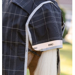 Cobertura Horseware Rhino Wug Poney Turnout 0g Negro / cuadros blanco gris