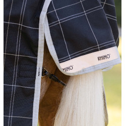 Cobertura Horseware Rhino Wug Poney Turnout 0g Negro / cuadros blanco gris