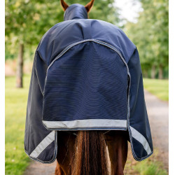 Manta Horseware Rambo 1680D Turnout 0g Marino / tormenta / gris plateado Azul marino