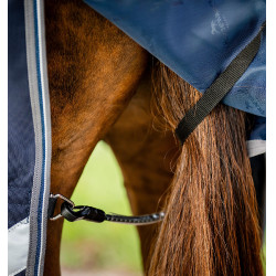 Manta Horseware Rambo 1680D Turnout 0g Marino / tormenta / gris plateado Azul marino