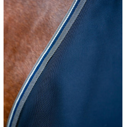 Manta Horseware Rambo 1680D Turnout 0g Marino / tormenta / gris plateado Azul marino