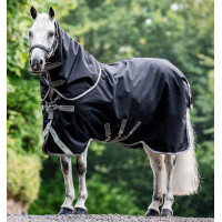 Manta Horseware Amigo 1200D Turnout Plus 50g Negro / gris titanio / plata