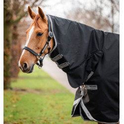 Manta Horseware Amigo 1200D Integrated Turnout 0g Negro / gris titanio / plata