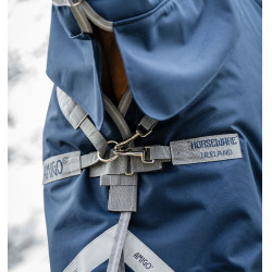 Manta Horseware Amigo 1200D Integrated Turnout 0g Marino / gris titanio / plata Azul marino