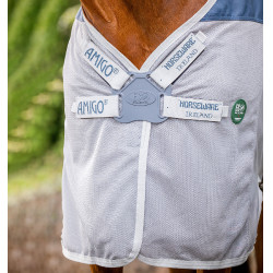 Cubre-moscas Horseware Amigo AmECO Combi 0g Verde azulado / gris Cubre-moscas Horseware Amigo AmECO Combi 0g Verde azulado / gris