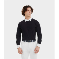 Camisa de concurso Aerolight de manga larga Horse Pilot para hombre Noche oscura Negro