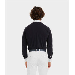 Camisa de concurso Aerolight de manga larga Horse Pilot para hombre Noche oscura Negro