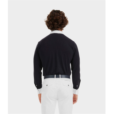 Camisa de concurso Aerolight de manga larga Horse Pilot para hombre Noche oscura Negro