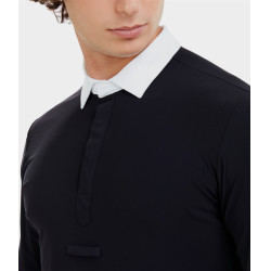 Camisa de concurso Aerolight de manga larga Horse Pilot para hombre Noche oscura Negro