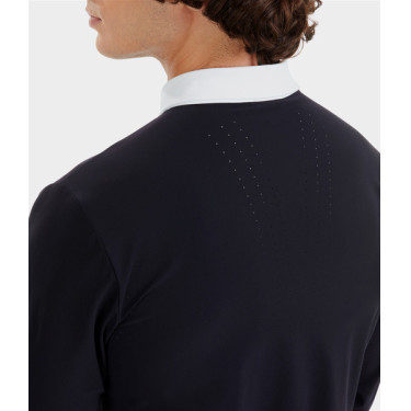 Camisa de concurso Aerolight de manga larga Horse Pilot para hombre Noche oscura Negro