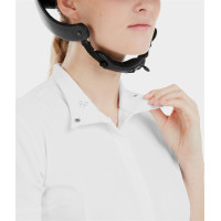 Camisa de concurso Monica Horse Pilot de manga corta para mujer Blanco Camisa de concurso Monica Horse Pilot de manga corta para mujer Blanco