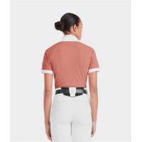 Camisa de concurso Monica Horse Pilot de manga corta para mujer Polvo de ladrillo Rosa