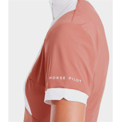 Camisa de concurso Monica Horse Pilot de manga corta para mujer Polvo de ladrillo Rosa