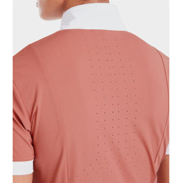 Camisa de concurso Monica Horse Pilot de manga corta para mujer Polvo de ladrillo Rosa