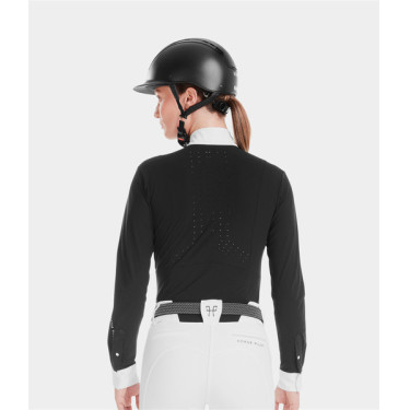 Polo de competición Monica Horse Pilot de manga larga para mujer Polo de competición Monica Horse Pilot de manga larga para mujer