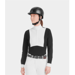 Polo de competición Monica Horse Pilot de manga larga para mujer Negro Polo de competición Monica Horse Pilot de manga larga para mujer Negro