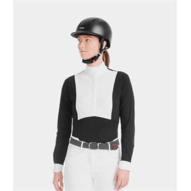 Polo de competición Monica Horse Pilot de manga larga para mujer Polo de competición Monica Horse Pilot de manga larga para mujer