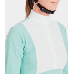 Polo de competición Monica Horse Pilot de manga larga para mujer Verde mar