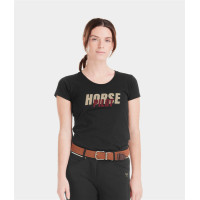 Camiseta Horse Pilot Team mujer Negro