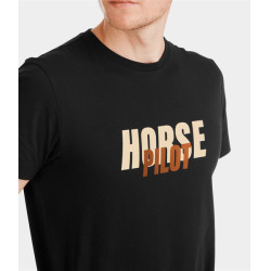Camiseta Horse Pilot Team hombre Negro