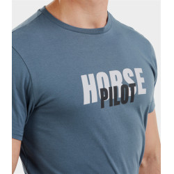 Camiseta Horse Pilot Team hombre Índigo vintage Azul
