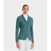 Chaqueta de concurso Aeromade Horse Pilot mujer Logotipo verde bálsamo plateado