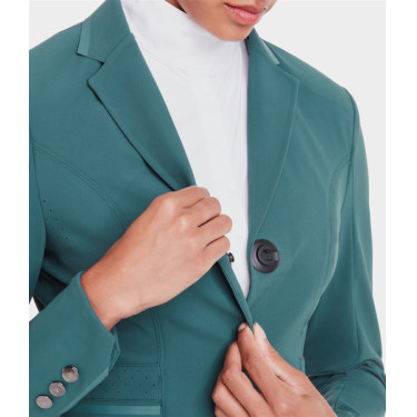 Chaqueta de concurso Aeromade Horse Pilot mujer Logotipo verde bálsamo plateado Chaqueta de concurso Aeromade Horse Pilot mujer Logotipo verde bálsamo plateado