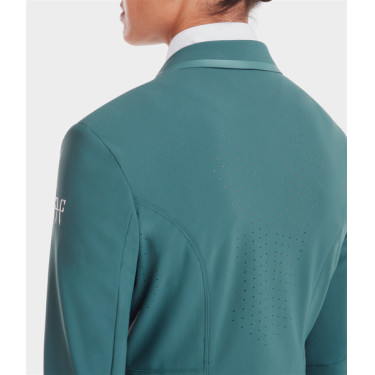 Chaqueta de concurso Aeromade Horse Pilot mujer Logotipo verde bálsamo plateado Chaqueta de concurso Aeromade Horse Pilot mujer Logotipo verde bálsamo plateado