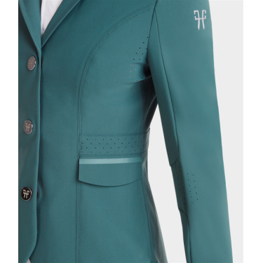 Chaqueta de concurso Aeromade Horse Pilot mujer Logotipo verde bálsamo plateado Chaqueta de concurso Aeromade Horse Pilot mujer Logotipo verde bálsamo plateado