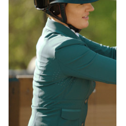 Chaqueta de concurso Aeromade Horse Pilot mujer Logotipo verde bálsamo plateado Chaqueta de concurso Aeromade Horse Pilot mujer Logotipo verde bálsamo plateado