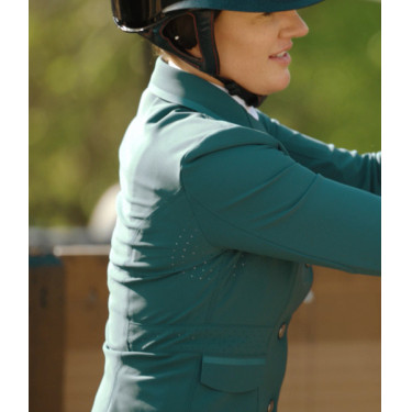 Chaqueta de concurso Aeromade Horse Pilot mujer Logotipo verde bálsamo plateado Chaqueta de concurso Aeromade Horse Pilot mujer Logotipo verde bálsamo plateado