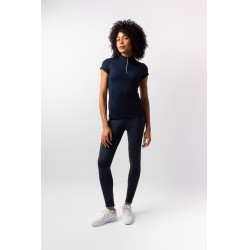 Camisa de entrenamiento Horze Mina para mujer Apertura Azul marino