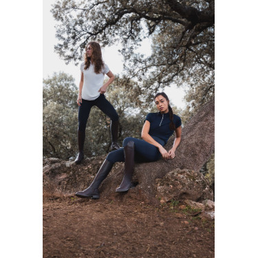 Camisa de entrenamiento Horze Mina para mujer Apertura Azul marino