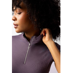 Camisa de entrenamiento Horze Mina para mujer Ciruela negro