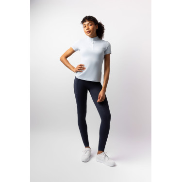 Camiseta de entrenamiento Horze Joie de manga corta para niño Gris amanecer azul