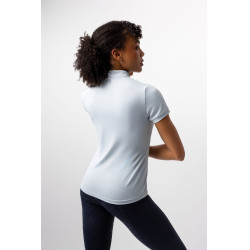 Camiseta de entrenamiento Horze Joie de manga corta para niño Gris amanecer azul